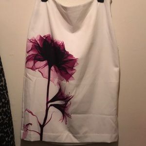 White skirt purple flower